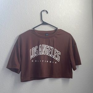 Brown LA Crop Tee